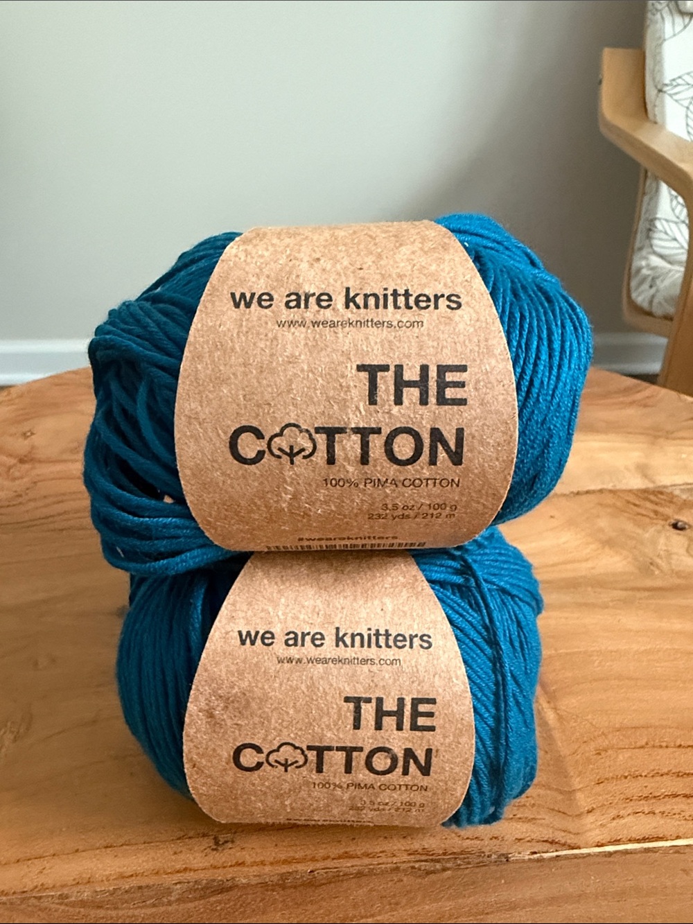 We Are Knitters 100% Pima Cotton Yarn Deep Blue Lot 2 100g / 3.5 oz Skeins - Picture 3 of 5